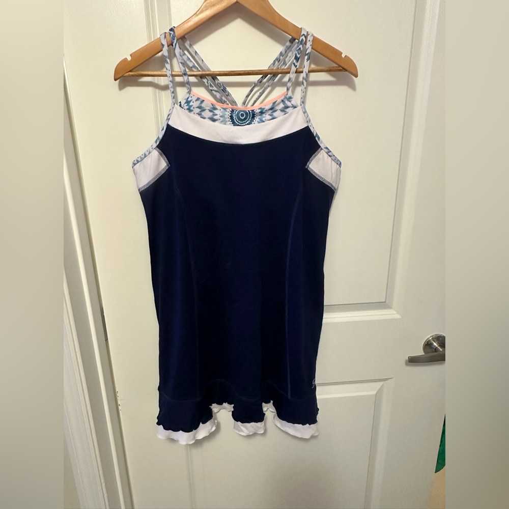 Sofibella Women’s XL tennis dress. Navy & white. EUC